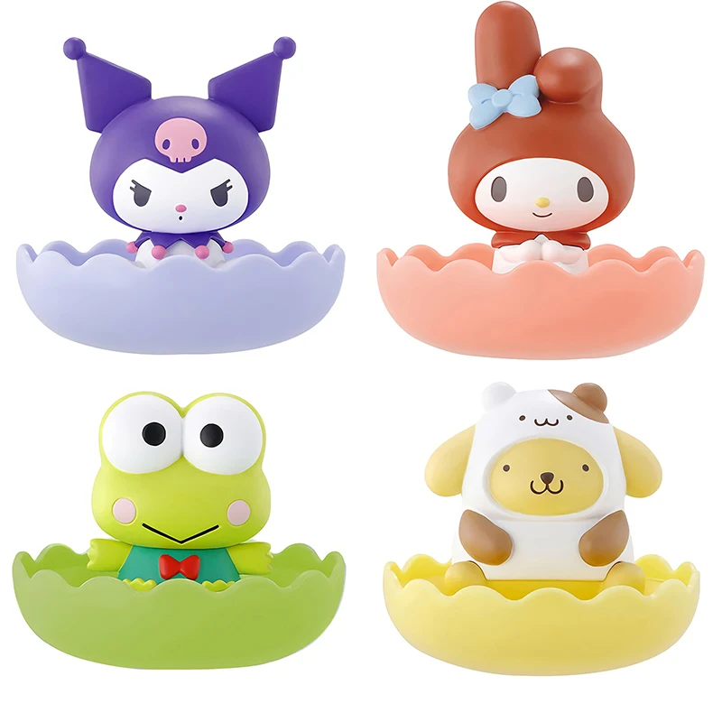 

Sanrio Figure Kawaii Mymelody Kuromi Pompom Purin Accessories Cute Beauty Jewelry Storage Box Gacha Desktop Ornaments Girls Gift