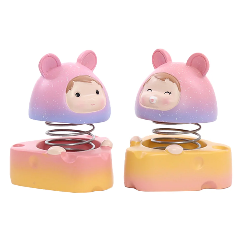 

Adorable Cartoon Mouse Dashboard Bobbleheads - Funny Car Decor & office decoration