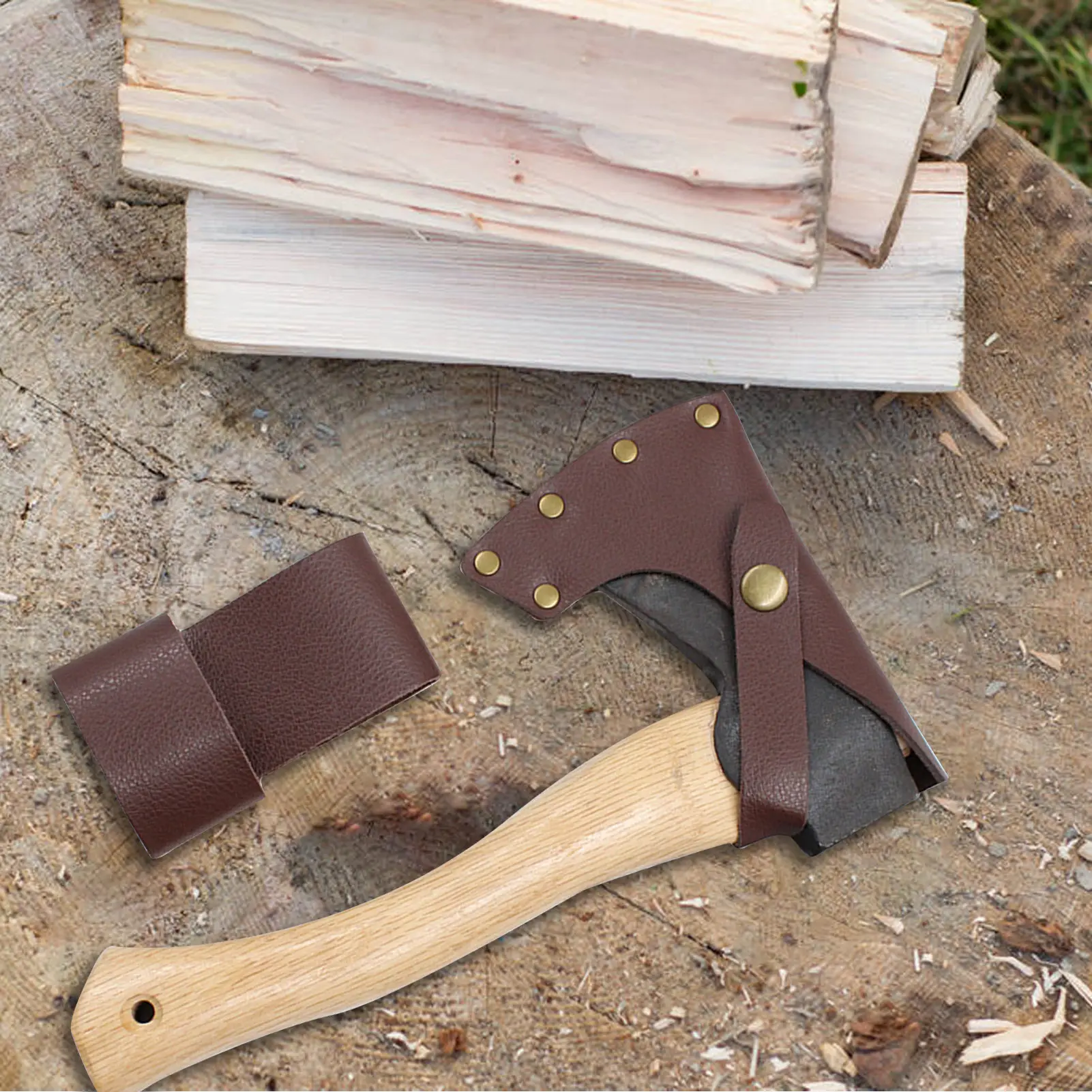 Новый кожаный нож с косточками портативный многофункциональный топор для