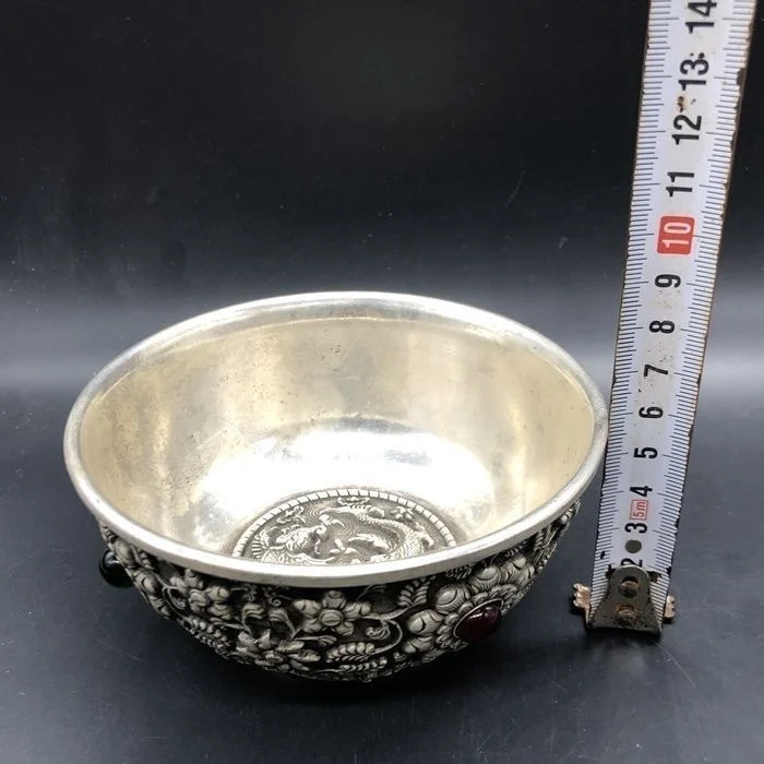 Китайская коллекция Классическая Рубиновая вставка цветок Fen dragon Phoenix Chengxiang