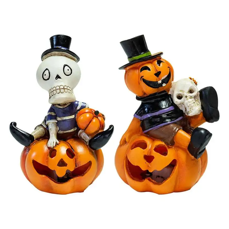 

Halloween Jack O Lantern Halloween Lantern With Skull And Pumpkin Design Halloween Pumpkin Lantern LED Night Light Flickering