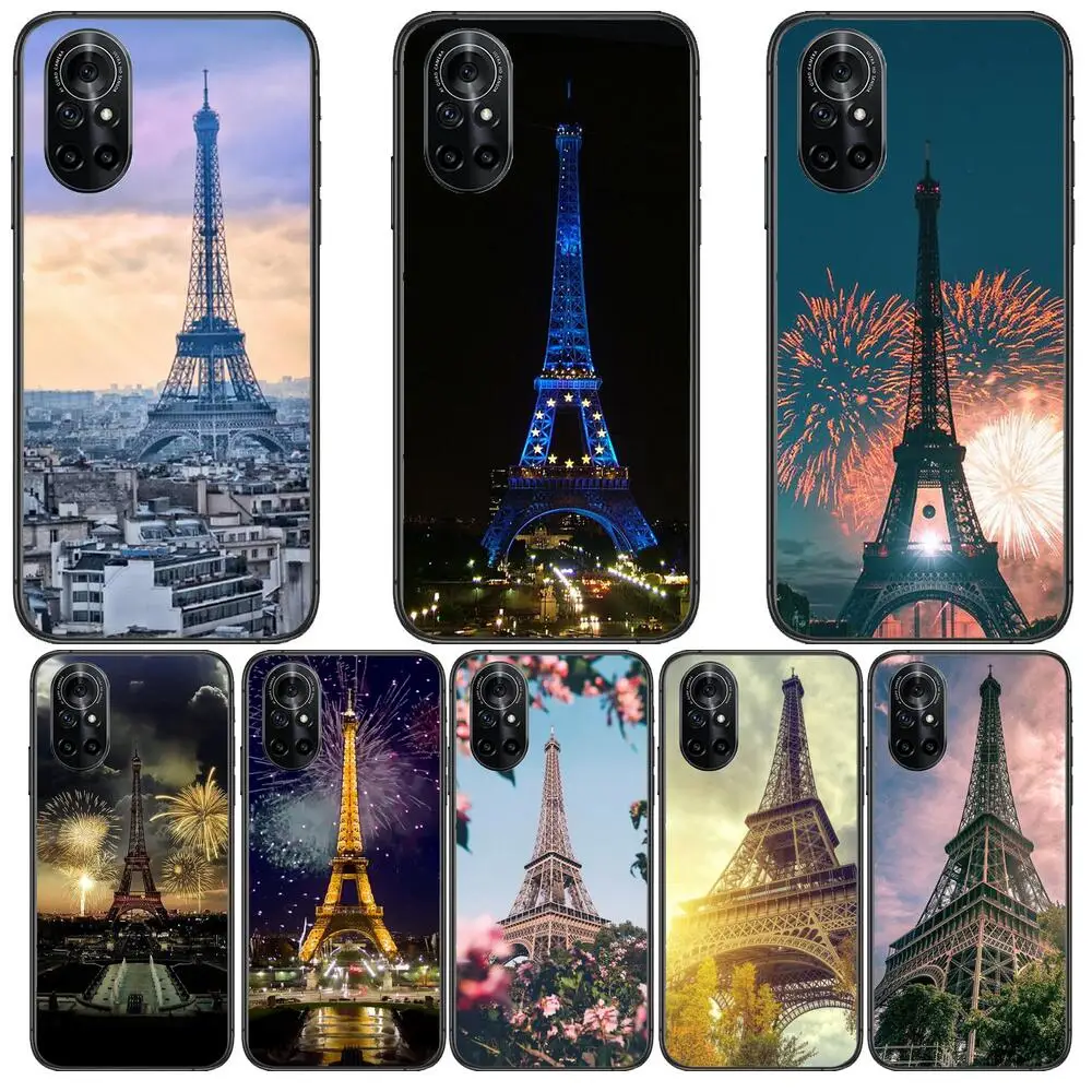 Eiffel Tower Clear Phone Case For Huawei Honor 20 10 9 8A 7 5T X Pro Lite 5G Black Etui Coque Hoesjes Comic Fash design |