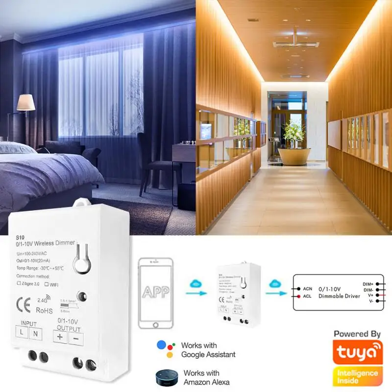 

NEW Tuya WIFI 0-10V Dimming Controller Suitable For 0-10V Dimmable Power Driver Deep Dimming Consumer Electronics Smart Home