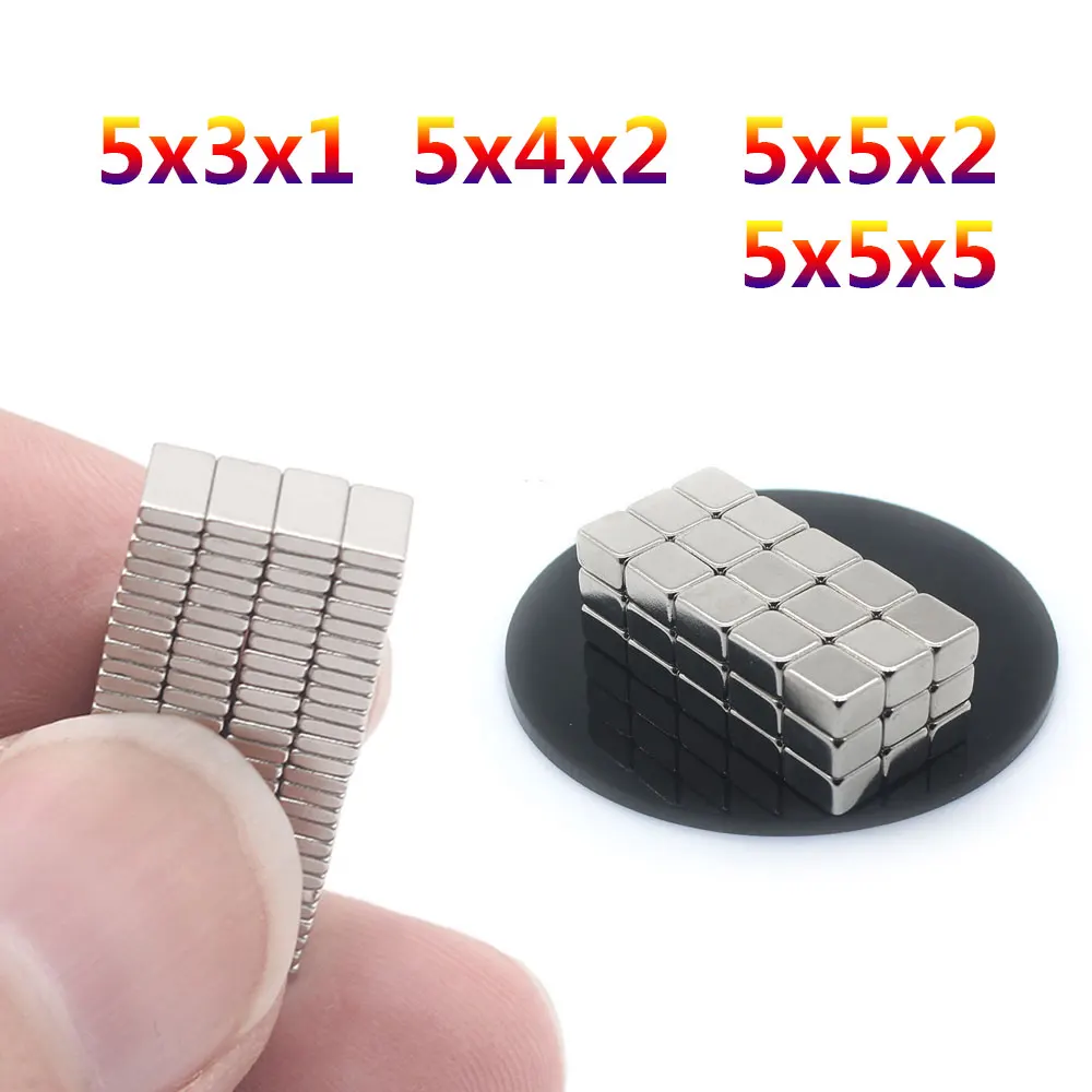 

20/50/100/200/300/500/1000Pcs 5x5x5 Neodymium Magnet 5mm x 5mm x 5mm N35 NdFeB Block Super Powerful Strong Permanent Magnet