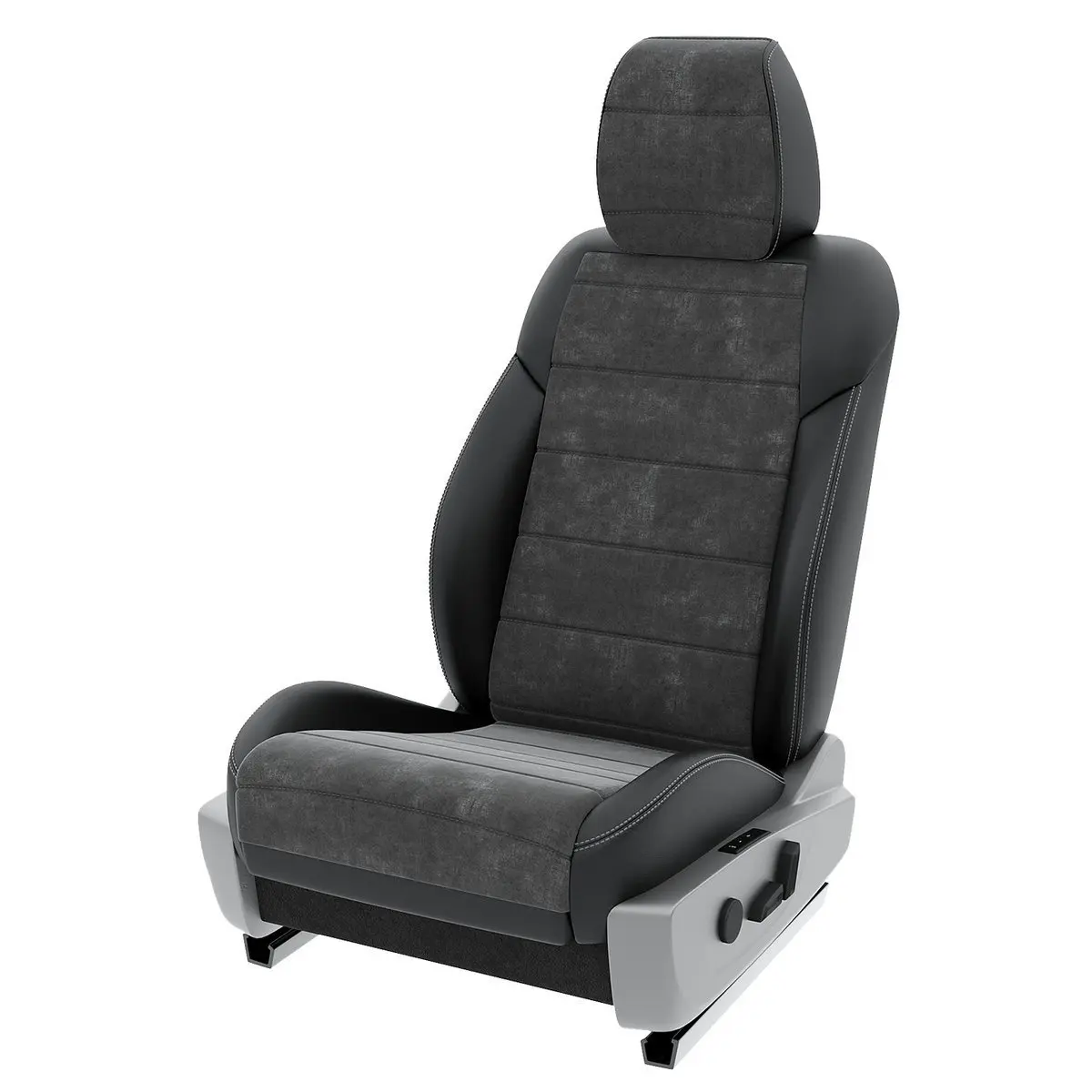 Чехлы на сиденья Lada Ларгус 2012-2021 Черный Темно-Серый