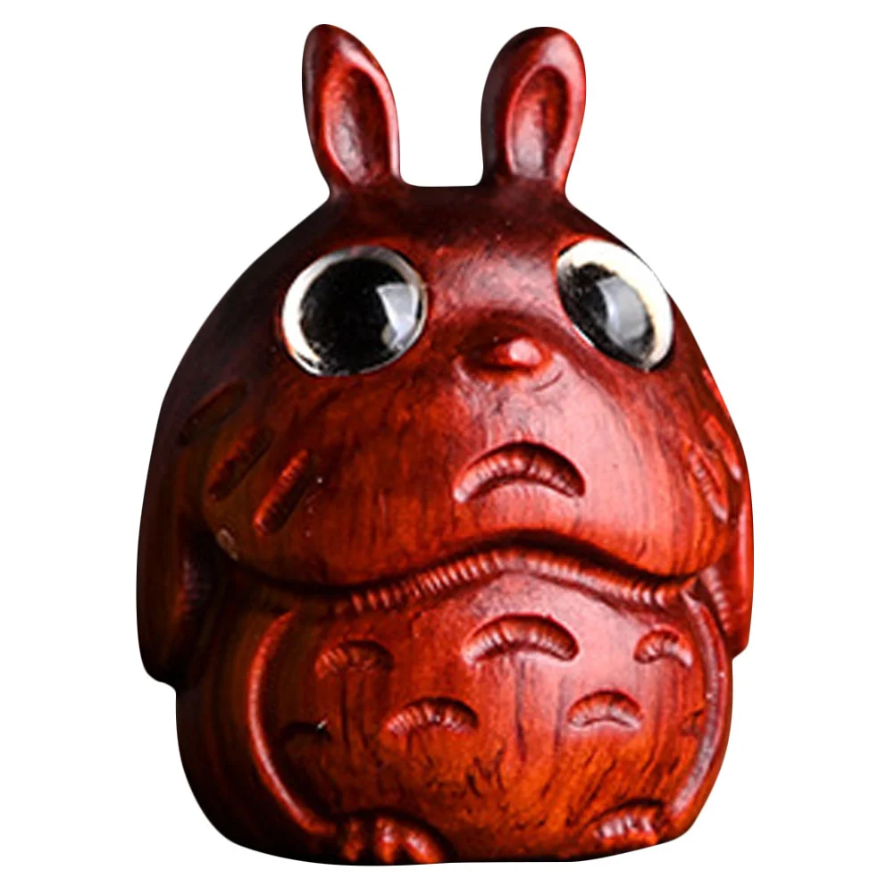 

Rabbit Bunny Figurine Statue Year Charms Woodnew Chinese Figurines Wooden Decor Animal Zodiac Charmkeychainlucky Decorations