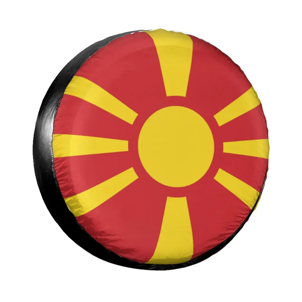 

Custom Flag Of North Macedonia Spare Tire Cover for Jeep Honda Car Wheel Protectors 14" 15" 16" 17" Inch