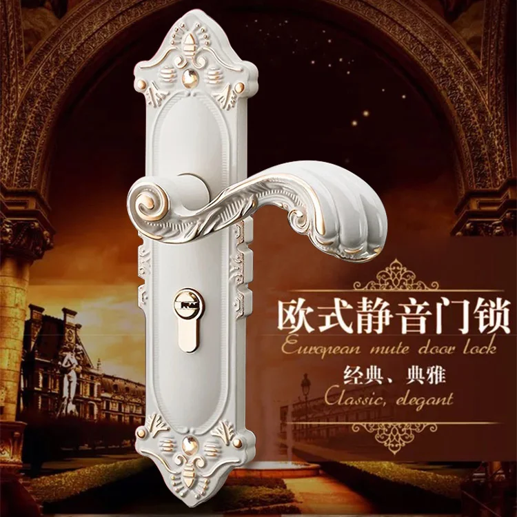 

Keya Европейский бесшумный дверной замок цвета слоновой кости, белый межкомнатный дверной замок из цинкового сплава, дверной замок из массива дерева, дверной замок для спальни, ручной замок