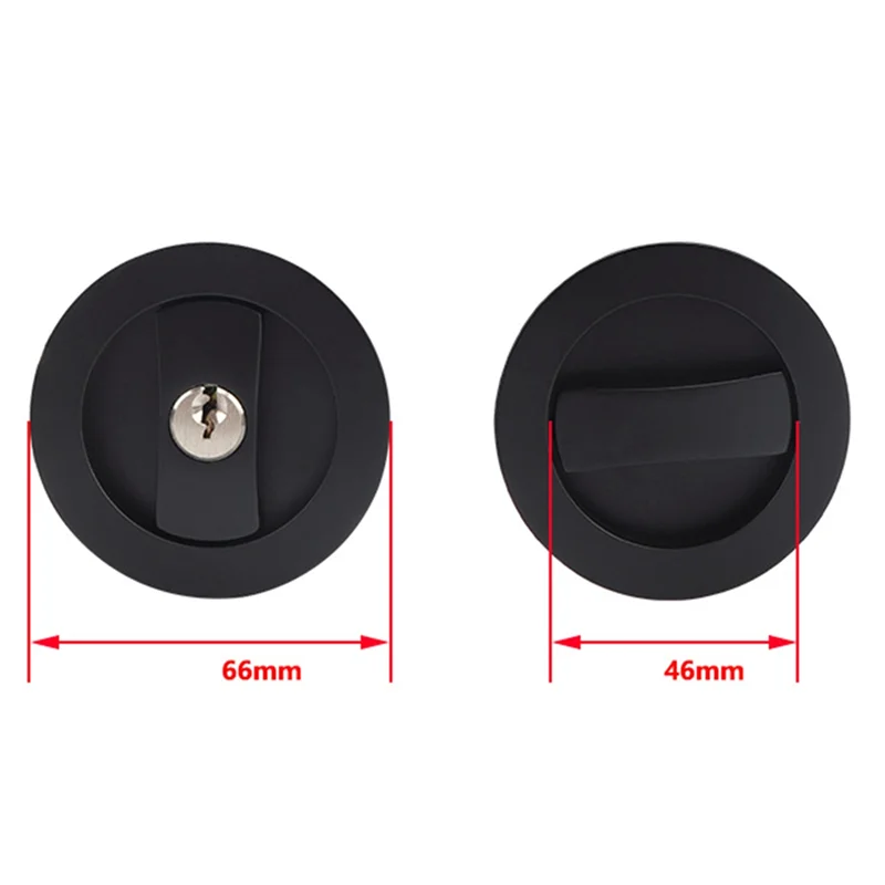 Раздвижной Карманный дверной замок черный круглый карманный с ключами