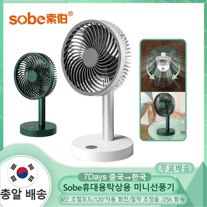 

Настольный мини-вентилятор ZAOXI Sobe, 4 скорости, USB 2022, с поворотом на 360 градусов