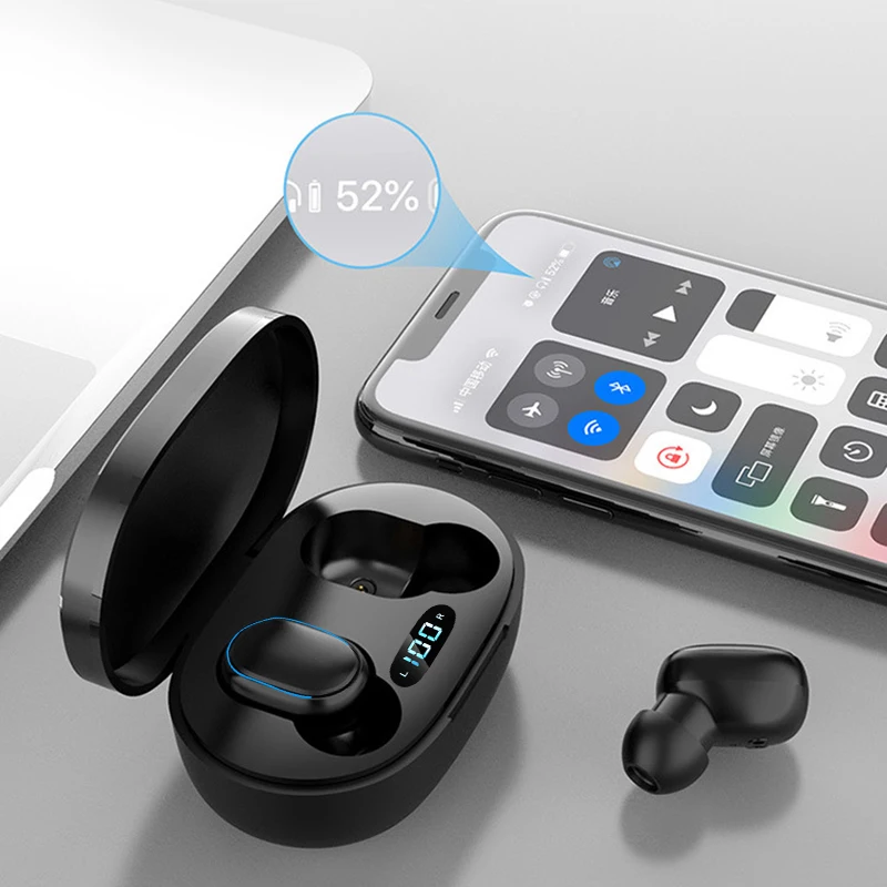 Фото Оригинальная Беспроводная Bluetooth-гарнитура E7S с микрофоном и светодиодным дисплеем, наушники-вкладыши для iPhone, Xiaomi, TWS наушники, Bluetooth-наушники-вкладыши №3