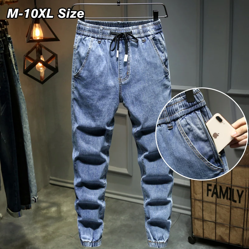 10XL 9XL 8XL Men's Haren Jeans Plus Size Anti Theft Pocket Loose Denim Trousers Spring Hip Hop Streetwear Clothing High Quality