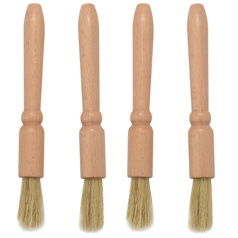 

4 Pcs Coffee Grinder Cleaning Brush Wood Dusting Brush For Espresso Stations And Equipment
