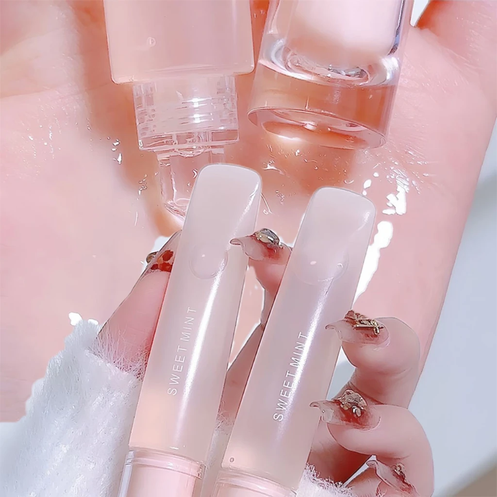 Стеклянное прозрачное масло для губ увлажняющий стойкий блеск губная помада