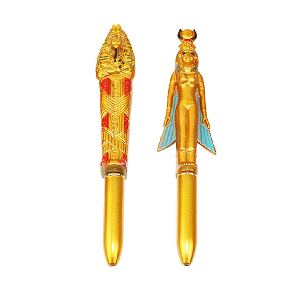 

2Pcs Pharaoh Craft Egypt Man Pen Ballpoint Pens Commercial Pharaoh Craft (Random Style)