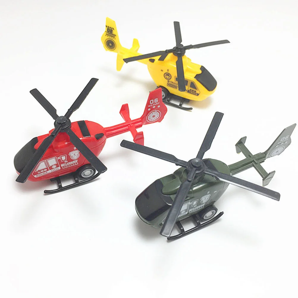 6 Pcs Mini Model Child Toys for Kids Back Airplane Childrens Flying Helicopter Planes