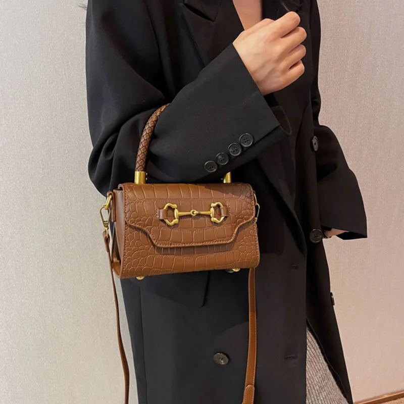 Texture Leather Handbags for Women 2023 Designer Luxury Fashion Shoulder Messenger Bags Commuter Portable Small Crossbody Bag