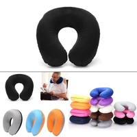 new u shape travel pillow automatic air inflatable airplane car pillows ring pillow folding press type bed pillows neck cushion