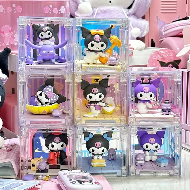 

Moetch Sanrio Kuromi Милая кавайная искусственная аниме-фигурка загадочная коробка серия для беспокойства подарок на день рождения офисное украшение
