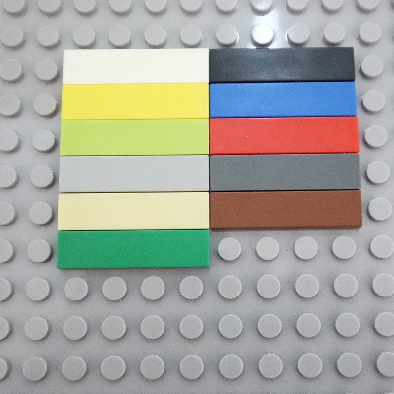 Фото 50/200 шт., размер 1x4, объемные кирпичи MOC, сборные частицы 2431, плоская плитка, гладкие строительные блоки, сделай сам, развивающие креативные игрушки №3
