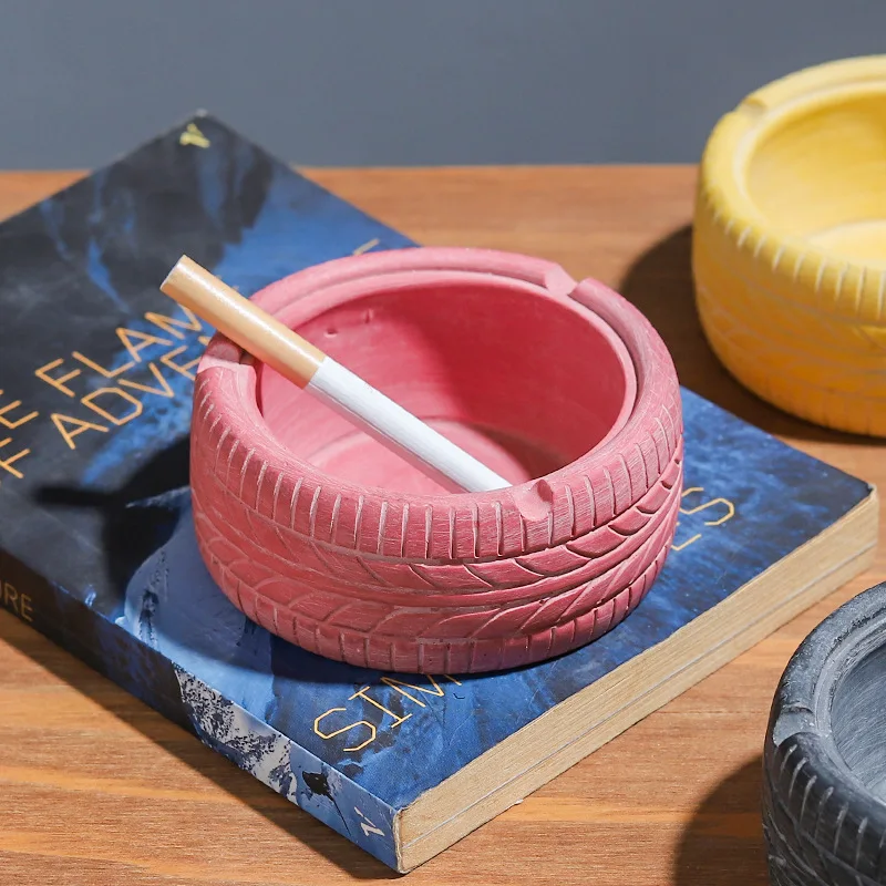 

Tyre styling ashtray desktop decoration resin crafts desktop supplies living room desk decoration set wholesale