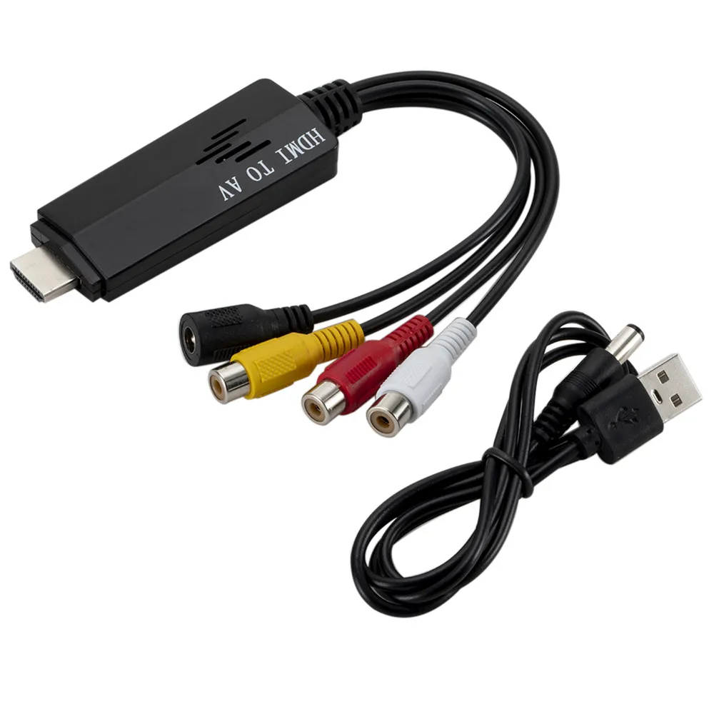 HDMI к 3RCA композитный AV/CVBS видео аудио конвертер HDMI2AV адаптер Поддержка NTSC/PAL для VCR