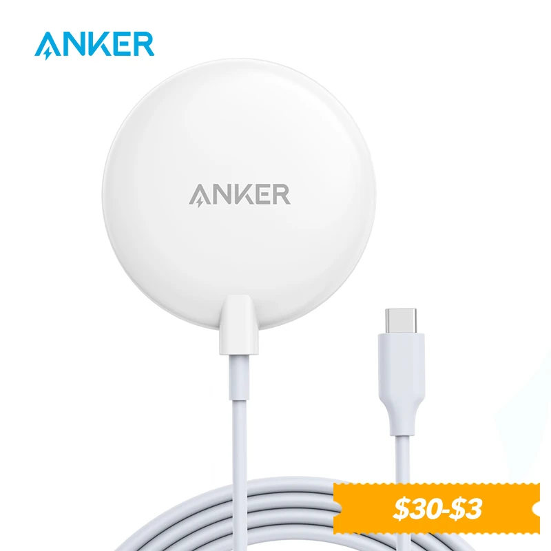 

Anker 313 Magnetic Wireless Chargers 5 ft Built-in USB-C Cable PowerWave Magnetic Pad Lite for iPhone 12 for iPhone 13 series
