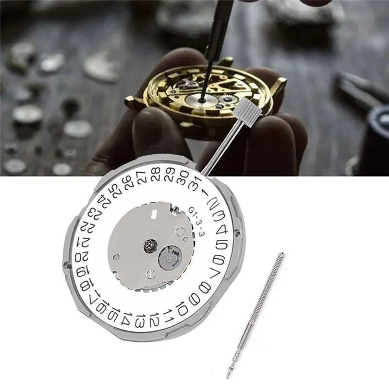 Фото Механизм A95D-GM12/GM10 с ручкой, трехточечным календарем GM12 и высокоточным трехштырьковым механизмом 0 мм для механических ча №2