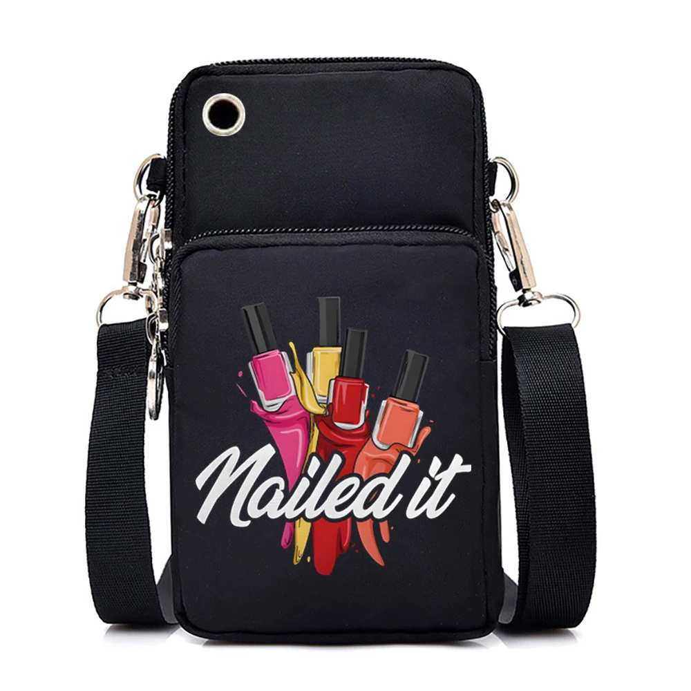

Nail Polish Small Shoulder Bags Women Nylon Mobile Phone Bags Mini Female Crossbody Bag Lady Purse Fashion Teen Headphone Bag