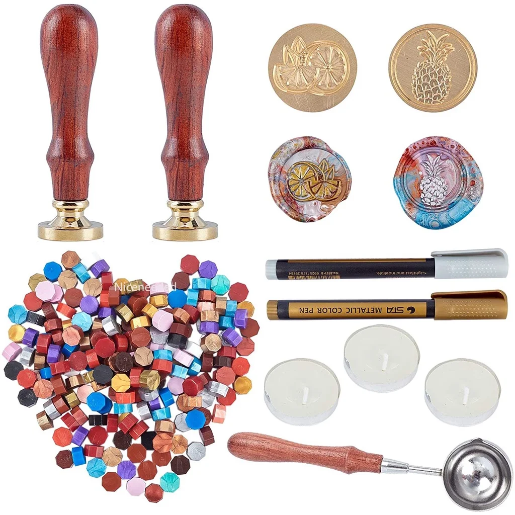 

200 шт., восковые шарики для запечатывания, 2 шт.