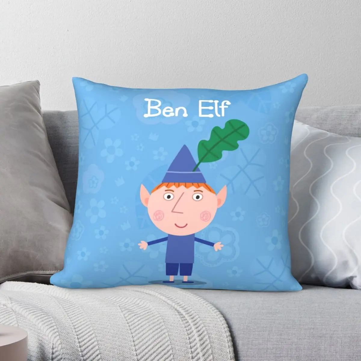 

Ben Elf квадратный чехол для подушки из полиэстера и льна с бархатным узором на молнии, декоративный чехол для подушки, чехол для дивана и сидения, чехол для подушки 18 дюймов