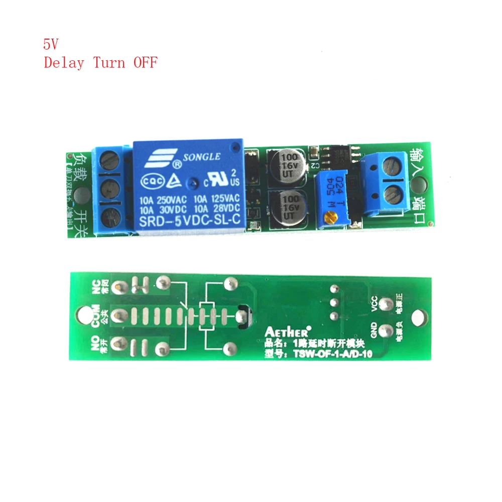 

5V 12V Time Delay Turn On/Off Relay Module NE555 Monostable Switch Shielding Delay Relay 1-60S Adjustable Time Delay Relay Board