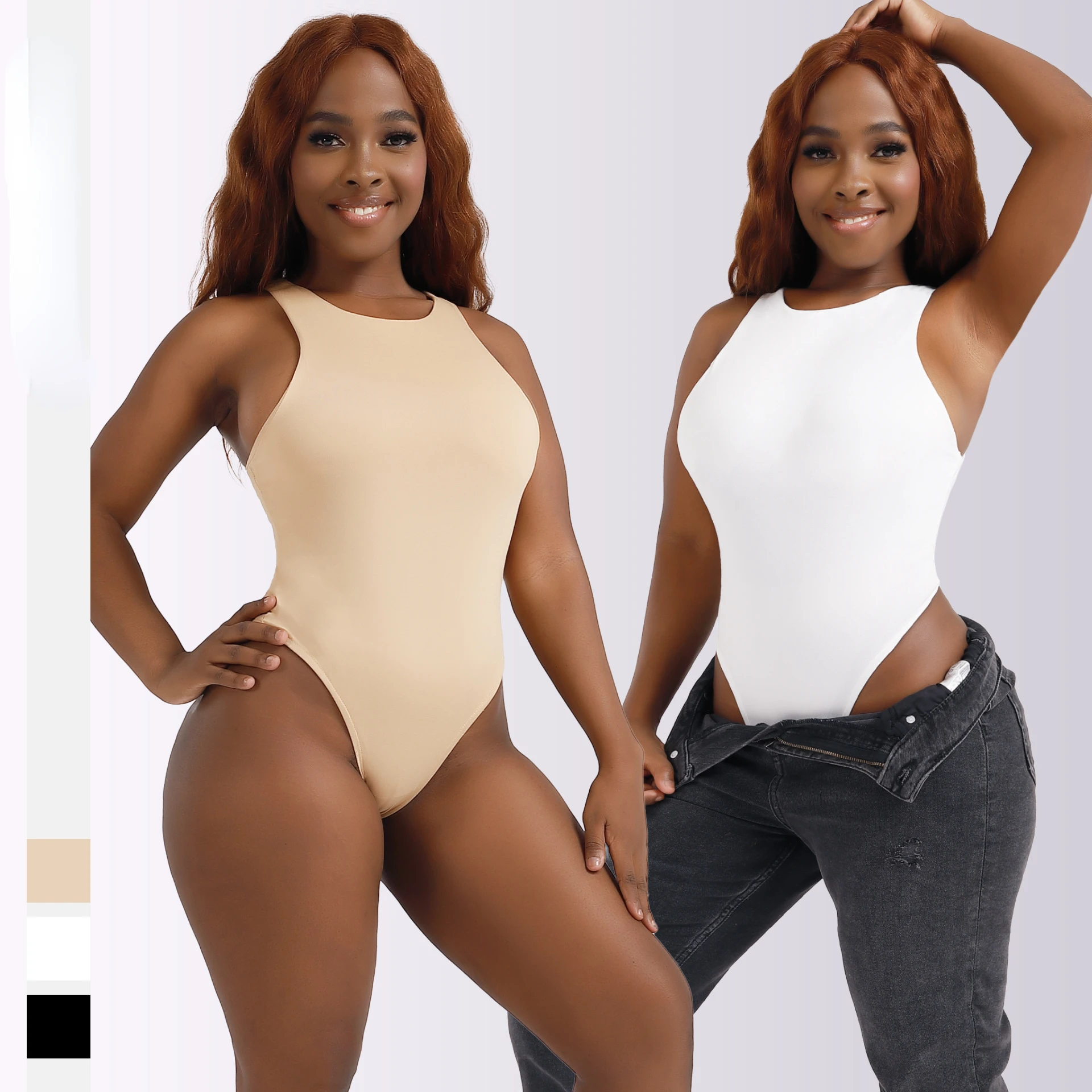 

Женский комбинезон без рукавов, облегающий однотонный комбинезон с круглым вырезом, укороченный топ, 2022