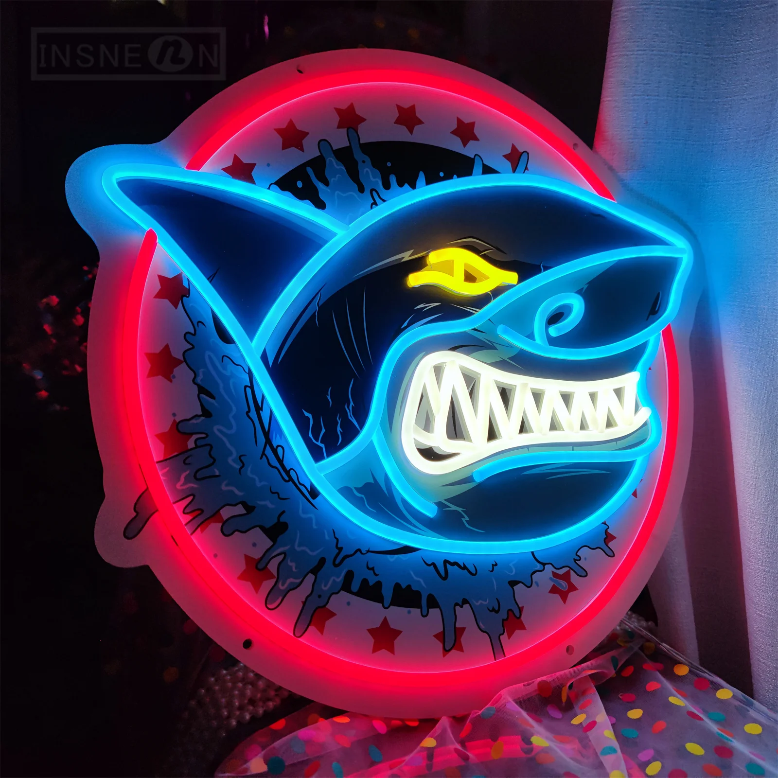 

Shark Neon LED Sign Custom Neon Signs Gaming Room Decoration Signboard Room Wall Party Decor Gamer Gifts Neon Signs Night Lights