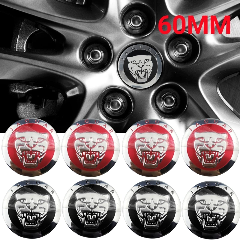 

60MM Car Wheel Rims Center Hupcaps Stickers for Jaguar E-Pace E-type XE XK XJ XF F Pace F-type X-type S-type XJS XJL XJ6 XKR