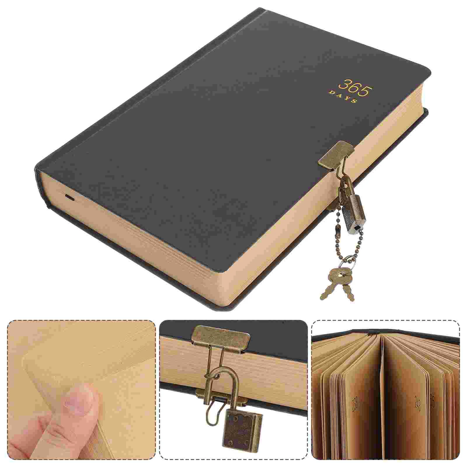 

365 Days Journal Notebook Writing Notebook Planner Personal Diary Organizer with Lock Portable Stationery for Home Office