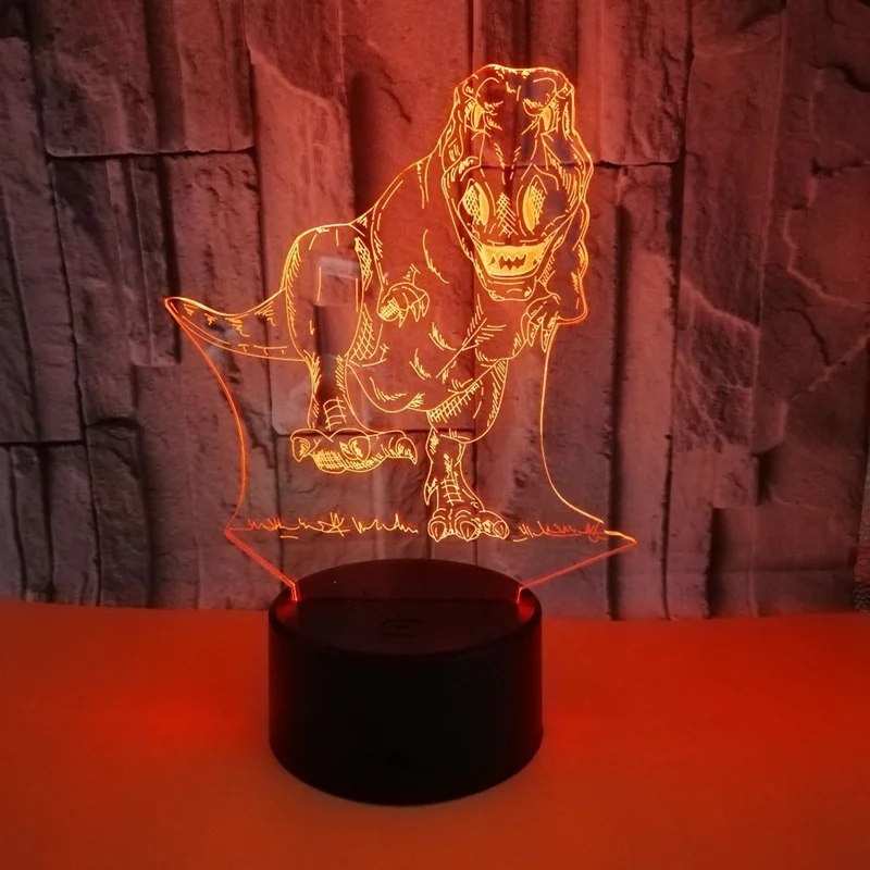 

3D LED Dinosaur Night Lights Colorful Touch Remote Control 7/16 Color Desk Lamp Christmas Gift Visual Light Dragon Series