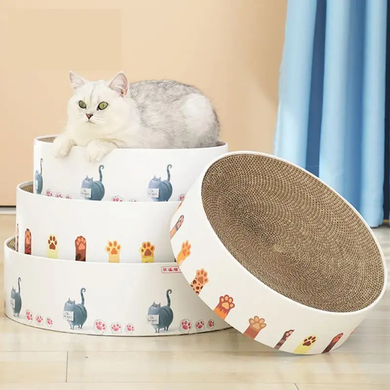 

Cat Scratcher Bed Round Durable Cat Scratch Board Corrugated Paper Cat Scratcher Cushion Toys For Cats Below 10kg Cat Supplies