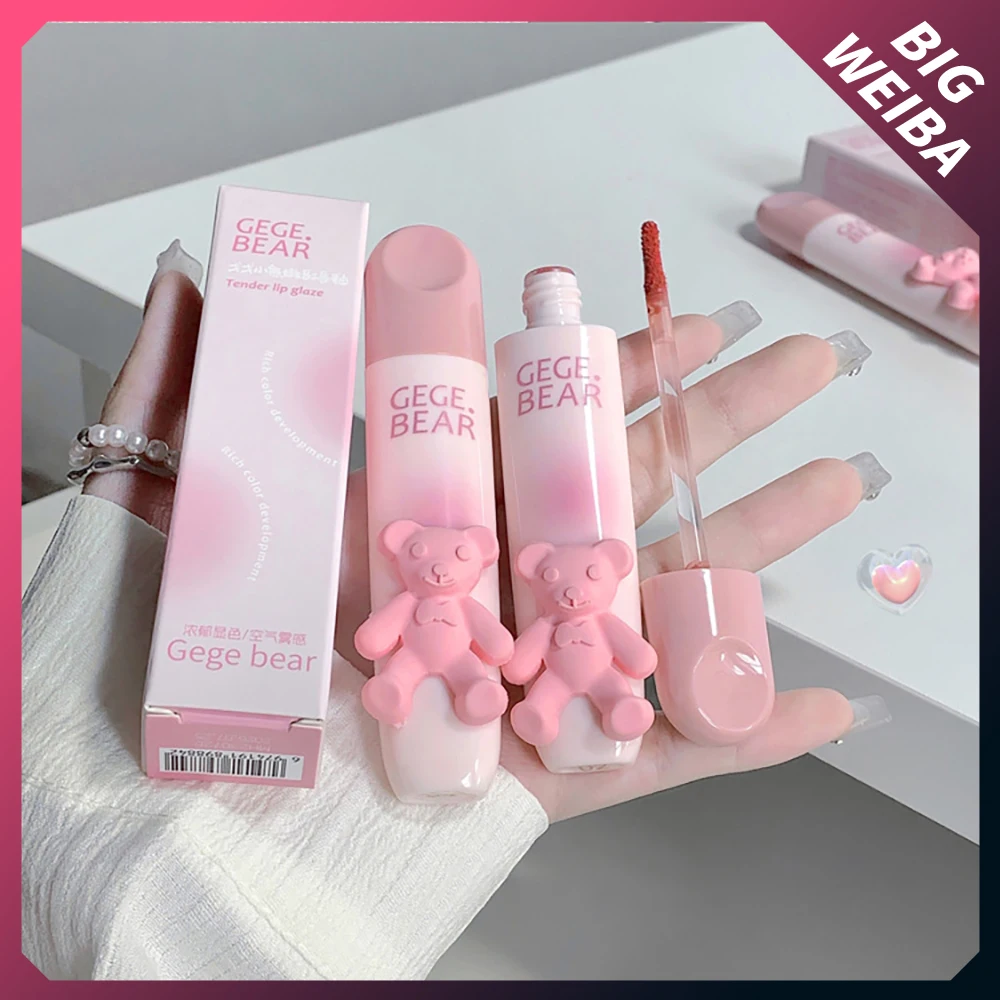 

Cute Bear Women Lipstick 5 Colors Makeup Matte Lipgloss Long Lasting Sexy Moisture Red Lip Matte Lipstick Make-Up Wholesale