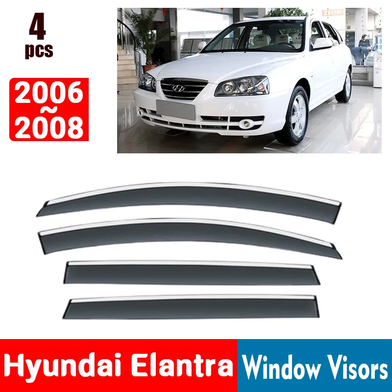 FOR Hyundai Elantra 2006-2008 Window Visors Rain Guard Windows Rain Cover Deflector Awning Shield Vent Guard Shade Cover Trim