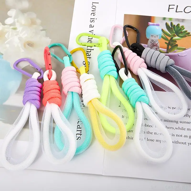 

Lanyard Fluorescent Color Phone Strap Mesh Lanyard for Bags Braided Strips Keycord Hanging Trousers Accessories Keychain