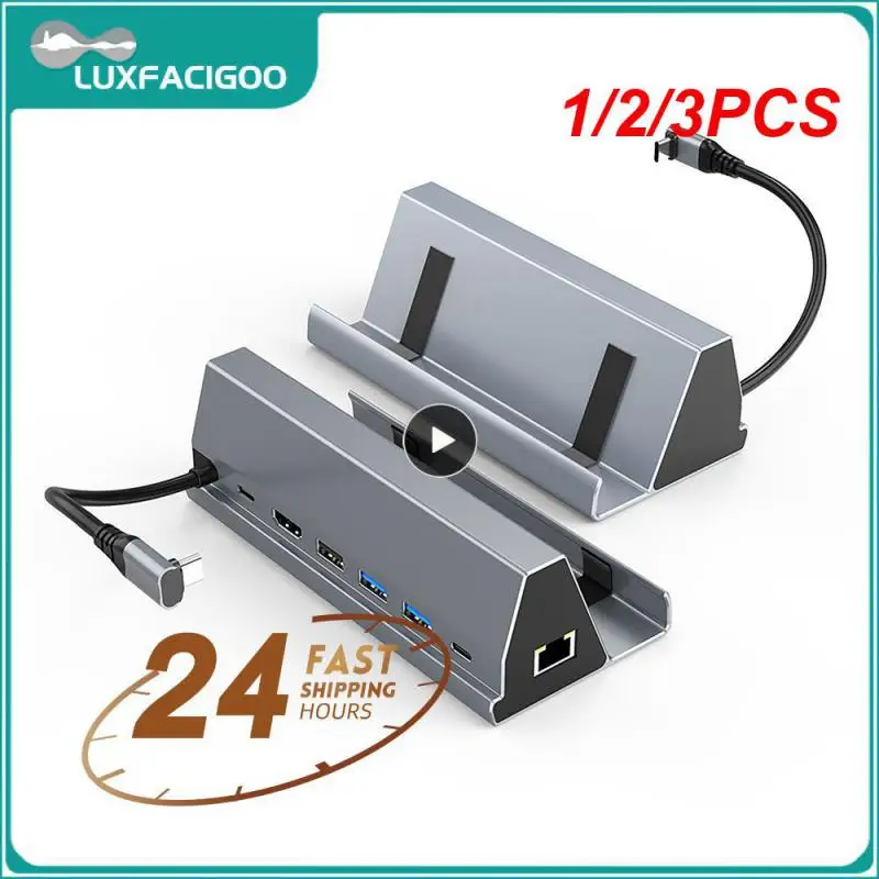 

1/2/3 шт. в 1 USB 3.0 4K 60 Гц Тип C концентратор 7 портов RJ45 3,0 Мбит/с PD 1000 Вт USB C зарядное устройство подставка держатель для паровой док-станции