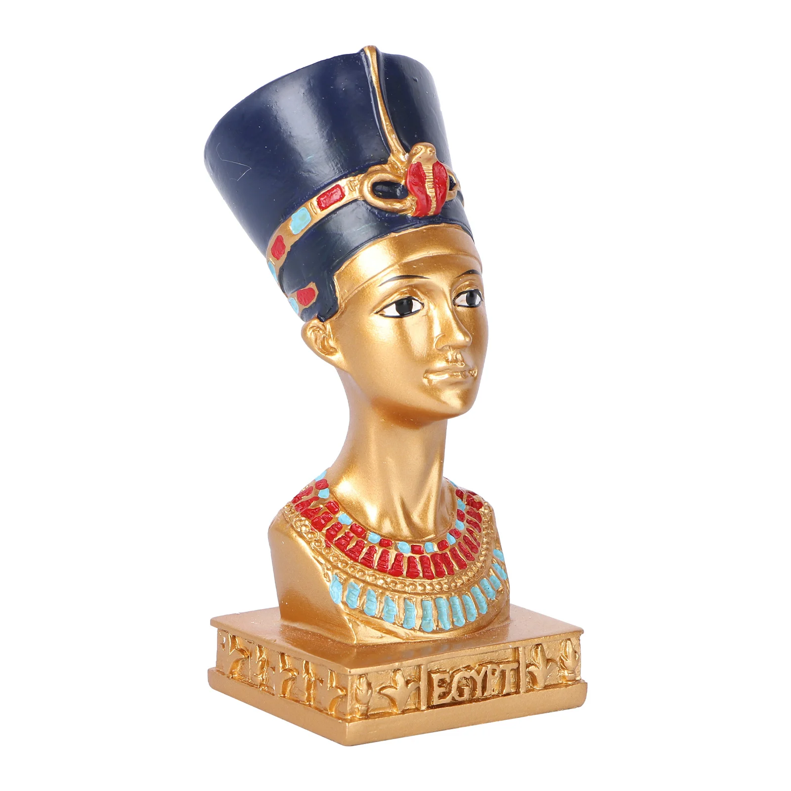 

Egyptian Statue Nefertiti Head Sculpture Bust Craft Resin Figurine Pharaoh Mythology Figurines Decor Portrait Sculptures Statues