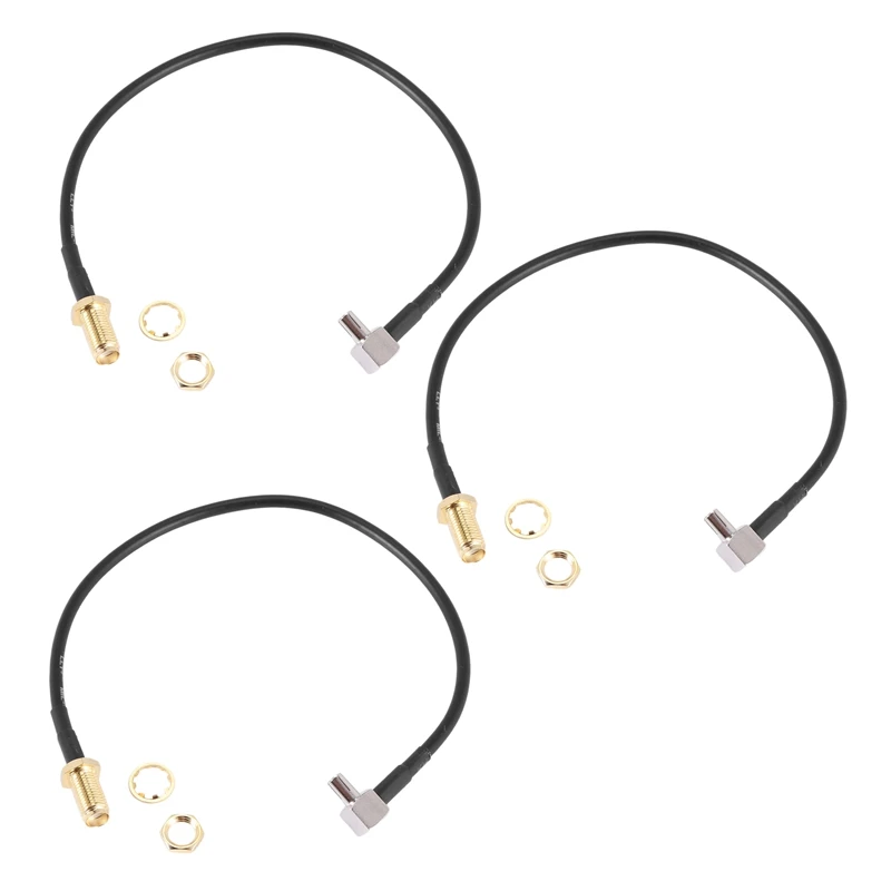 

3X SMA Female Jack To TS9 Male Right Angle Pigtail Coaxial Cable Antenna