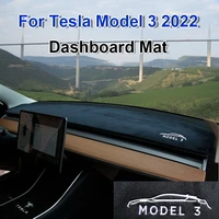 for tesla model 3 2022 flannel dash mat dashboard pad dustproof sun shading non slip dashboard protector sunshade cover
