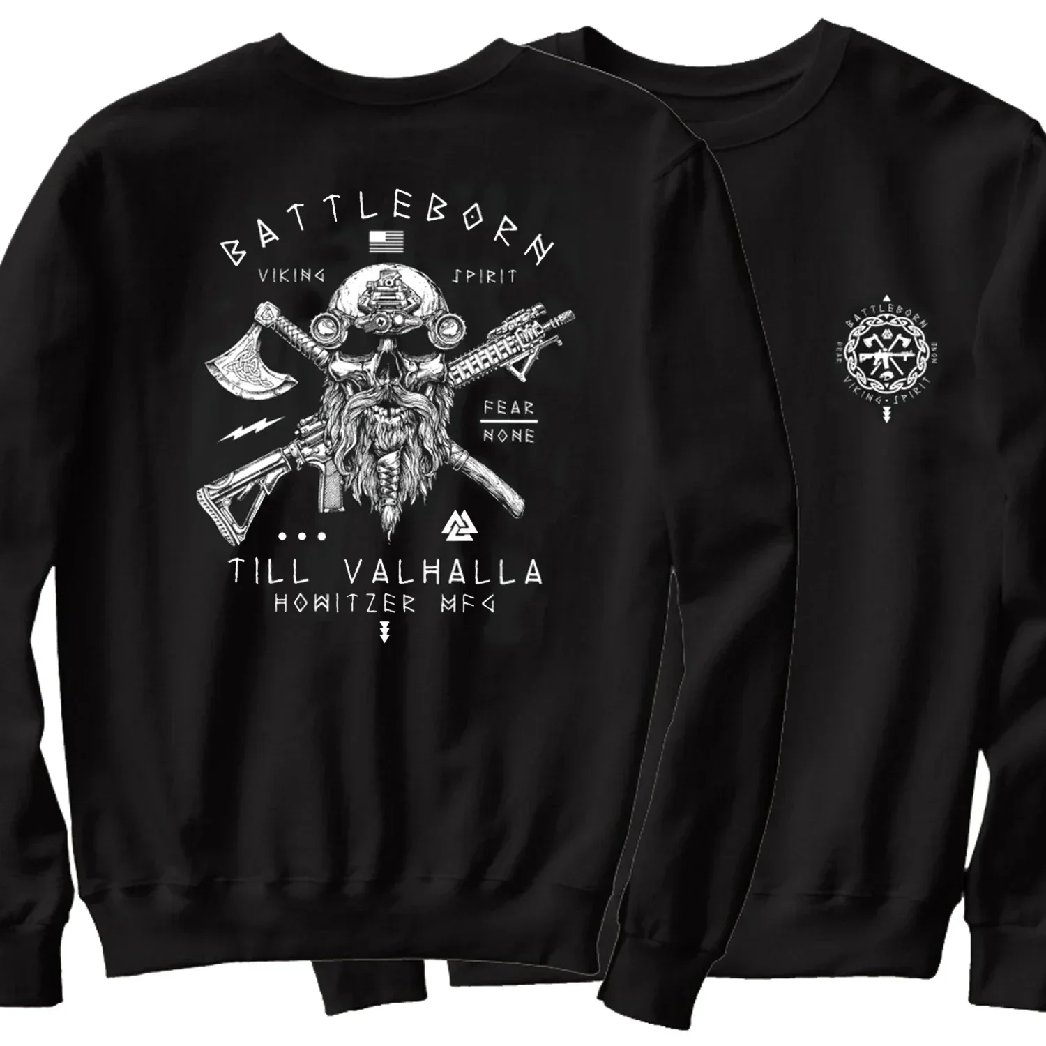 Продол Вальгалла. Battleborn Nordic Warrior тактический пуловер с черепом Grunt новинка