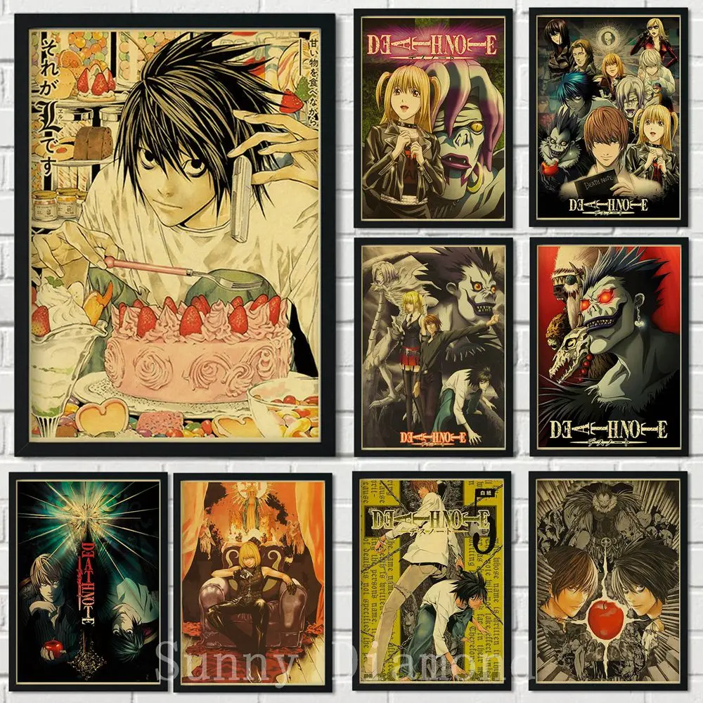 

Classic Japanese Anime Death Note Diamond Painting Retro Poster Cross Stitch Kits 5D DIY Mosic Embroidery Full Drill Home Decor