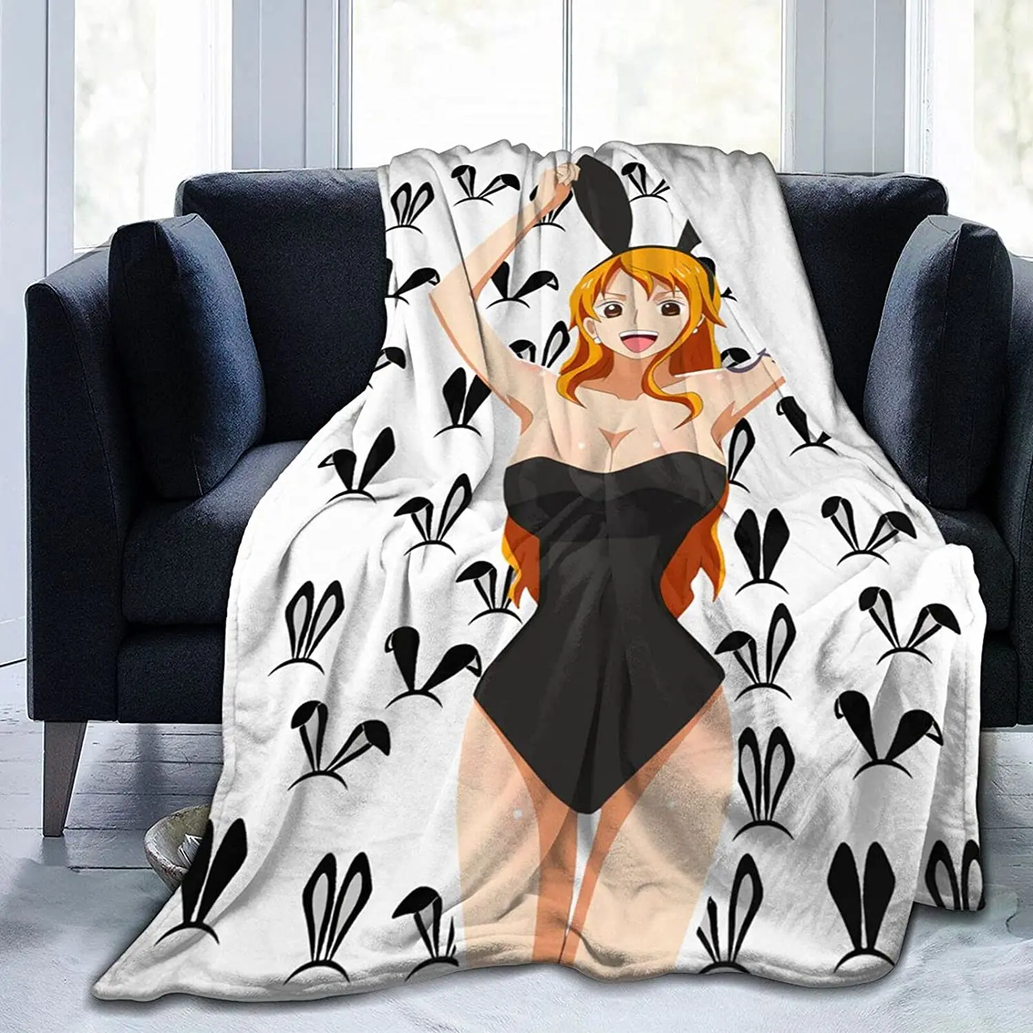 

Anime One Piece Nami Blanket Super Soft Flannel Plush Fluffy Light Warm Breathable Comfortable for Couples and Families