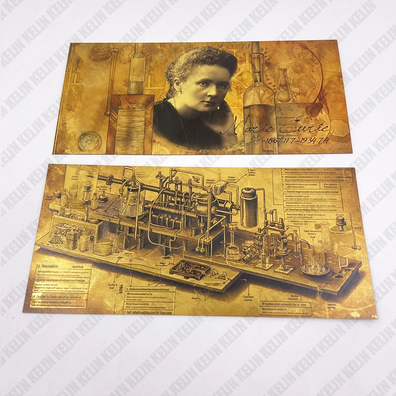 Красочная памятная монета Мари Кюри фольгированная золотые банкноты Монета 100