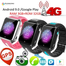 Android 9.0 Smart 4G Remote Camera GPS WI-FI Trace Locate Kids Student Google Play Bluetooth Smartwatch Video Call Phone Watch